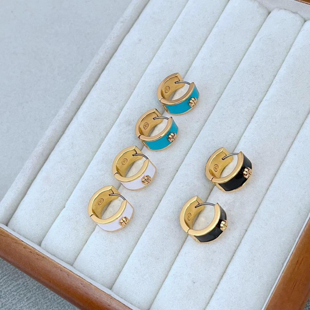 Tory Burch Earrings Ear Cuffs Gold Plated Copper Enamel